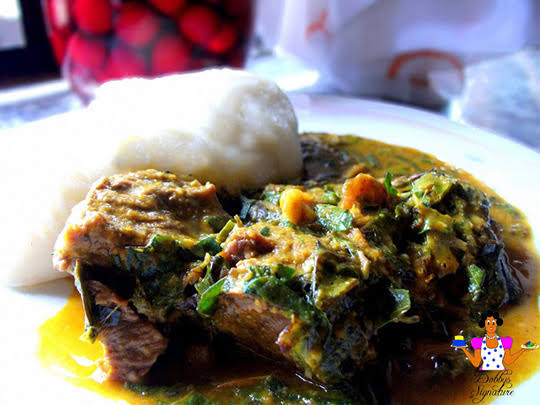 Oha Soup with One Big Fufu